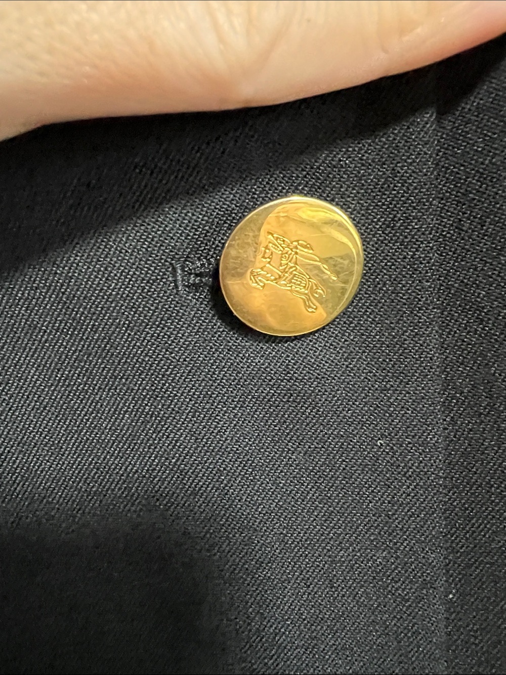 Burberry's Vintage Dark Navy Wool Double Breasted Blazer Gold Buttons - Picture 2 of 10